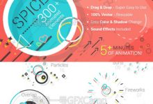 AE模板-300个扁平化二维MG动画运动图形元素(更新V2版本)-天天素材网