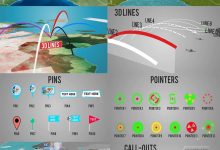 AE模板3D世界地图三维中国地图城市辐射连接全球领地划分信息图表-天天素材网