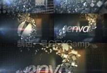 AE模板-E3D金属水晶质感方块文字Logo汇聚-天天素材网