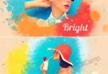 AE模板-时尚多彩MG水墨水彩泼洒散开视频照片展示开场-天天素材网