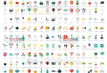 AE模板-444个扁平化时尚娱乐社交网站教育Icon图标MG动画-天天素材网