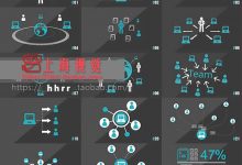 AE模板-商务MG卡通演绎公司网络数据传输企业商业社交Icon图标-天天素材网