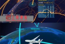 高科技 世界地图布局分布 AE模板 军事地球飞机高科技HUD地点连线网络数据信号传输侦察介绍-天天素材网