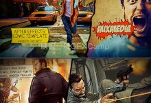 AE模板-游戏漫画卡通手绘剧情漫画书手稿激情宣传片震撼开场-天天素材网