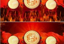 新年晚会开场火焰 年会军令状打鼓鼓舞热情激烈LED视频素材-天天素材网