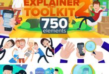 AE模板-VideoHive 扁平化卡通角色动画场景工具包第1+2季-天天素材网