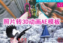 照片图片转立体三维空间视频旋转推拉焦距景深3D动画效果AE模板-天天素材网