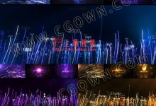 AE模板大气震撼粒子生长带文字标志片头演绎公司年会开场LOGO动画-天天素材网