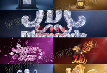 AE模板E3D工程多种水晶时尚选美比赛电视晚会颁奖杯典礼标志片头-天天素材网