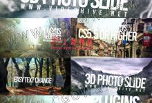 AE模板-3D空间感照片配大文字标题展示三维开场宣传片视频动画-天天素材网