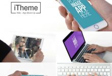 AE模板-实拍抠像手机电脑iPad办公APP交互滑动点击图片视频展示-天天素材网