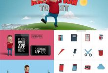 AE模板-3D卡通小人三维人物场景图标MG动画工具包-天天素材网