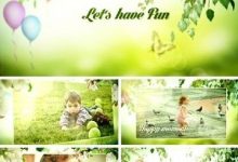 AE模板欢乐愉快的六一儿童节日视频生日周岁电子相册制作片头-天天素材网