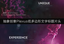AE模板-抽象创意Plexus低多边形文字标题栏目包装片头(含音乐)-天天素材网