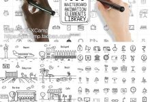 AE模板-手绘铅笔画素描卡通贴纸风格MG动画人物角色解说动态元素包-天天素材网