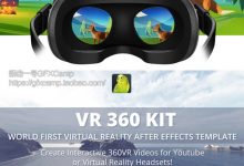 AE模板-高清炫酷360全景效果VR虚拟现实视频制作工具包1+2-天天素材网