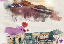 AE模板-中国风水墨水彩笔刷遮罩创意视差图片视频片头展示-天天素材网