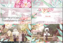 AE模板-唯美水墨水彩画花朵枝条生长浪漫爱情婚礼笔刷漏光复古回忆片头-天天素材网