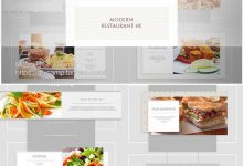 AE模板-优雅简洁美食食物菜单餐厅介绍栏目包装片头-天天素材网