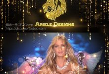 AE模板-奢华闪耀金色粒子帘幕黄金珠帘时尚娱乐模特片头包装-天天素材网