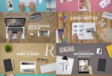 AE模板-实拍办公桌面绿幕抠像APP手机电脑iPad生活用品合成展示-天天素材网