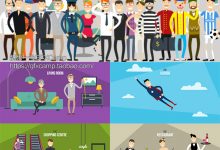 AE模板-二维角色场景上班族工人医生服务员运动员老人厨师MG动画-天天素材网