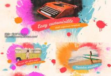 AE模板-中国风时尚绚丽青春清新水彩水墨多彩图片/视频展示视频片头-天天素材网