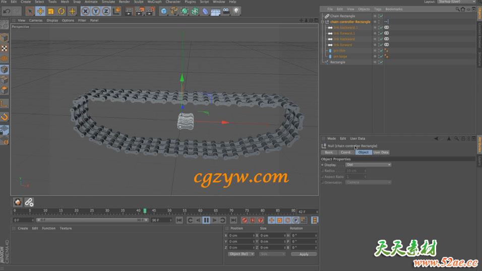 C4D快速生成链条插件C4DZone Chain Generator 1.0  MUS3-天天素材网
