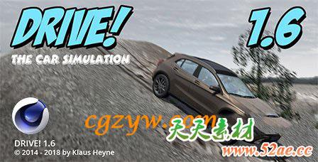C4D 汽车真实驱动模拟插件Heyne Drive 1.61.0 for Cinema 4d R13-R16-天天素材网