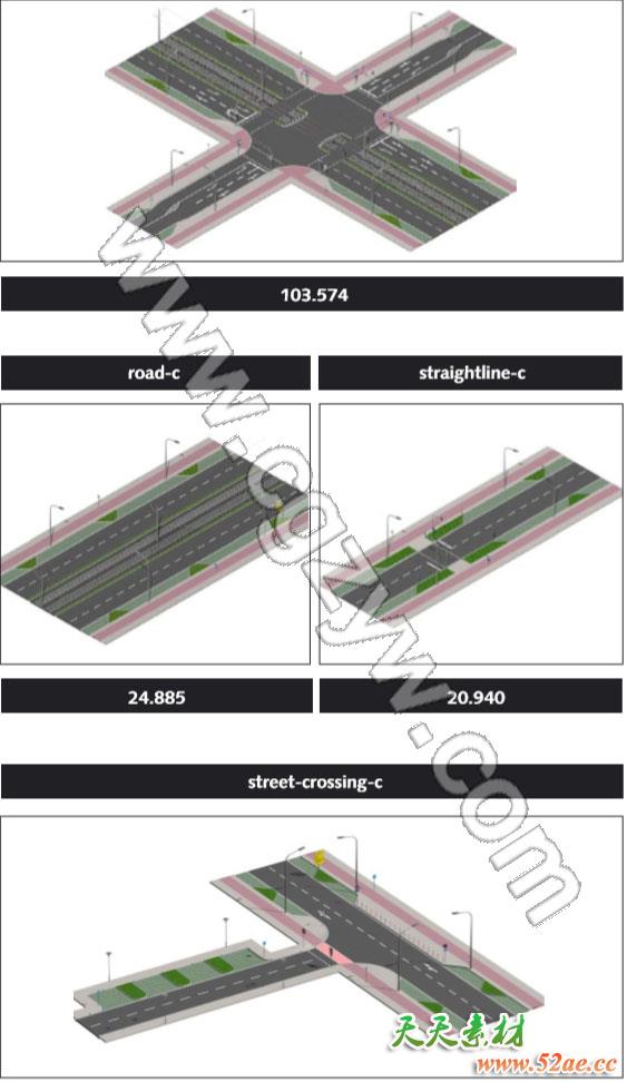 C4D城市街道模型MAXON公司出品 Maxon – City street models-天天素材网