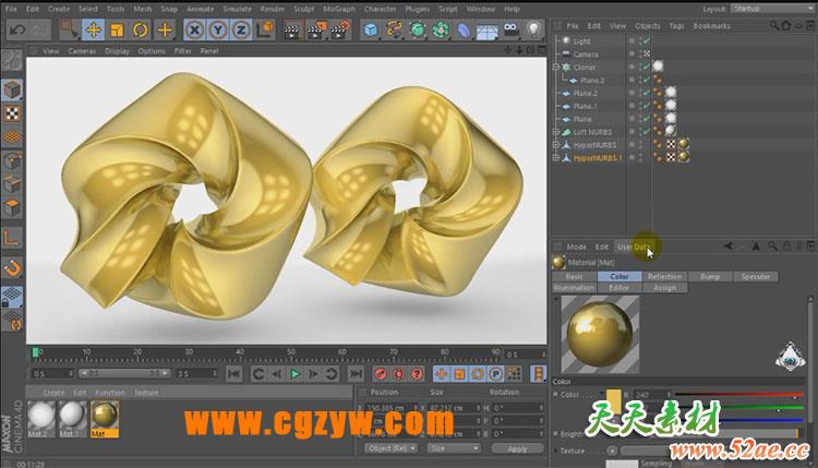C4D制作绳索卷曲教程 Spline Wrap And Twist Deformer Tutorial-天天素材网