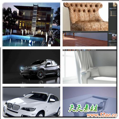 Cinema 4d教程VRay for C4d 建模渲染动画视频教程工程文件合集-天天素材网