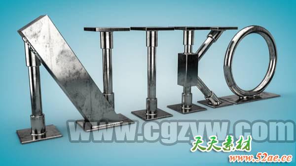 C4D制作金属污迹肮脏钢铁质感建模渲染教程-天天素材网