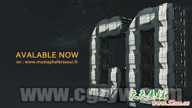 C4D插件-文字折叠变形动画 Mustapha Fersaoui Folding Title GeneratorR12-R17含教程-天天素材网