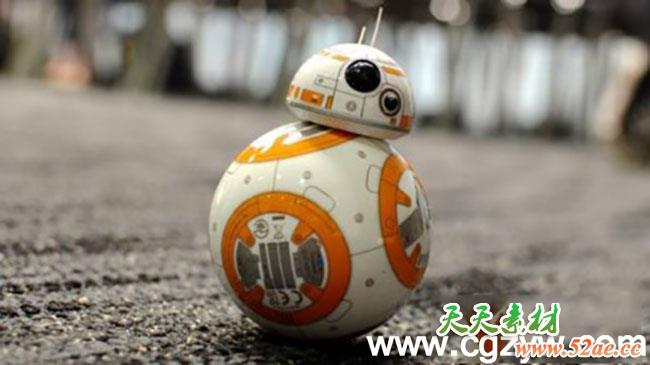 C4D教程-星球大战机器人绑定动画教程C4D Rigging BB-8 from Star Wars Tutorial-天天素材网