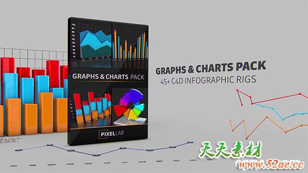 C4D教程-三维立体图表柱状图数据表格生长动画制作 XPresso视频教程-天天素材网
