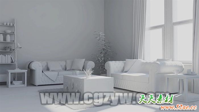 C4Dr17教程-室内设计建模渲染案例教程Pluralsight–Modeling for Photorealistic Interiors with CINEMA 4D-天天素材网