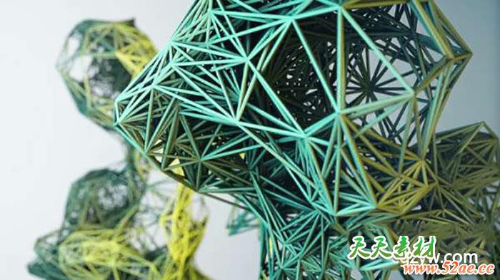 C4D教程-XP粒子模拟线框人物动画 Cinema 4D Create Stunning Plexus Geometry X-Particles Tutorial 下载-天天素材网
