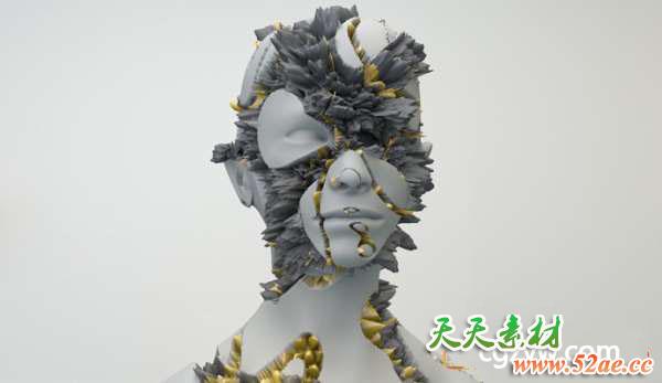 C4D置换噪波贴图教程 Cinema 4D – Creating Displacement Maps Tutorial(含工程)-天天素材网