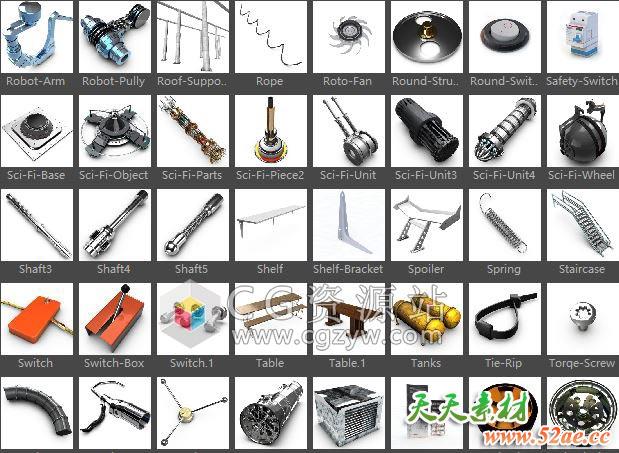 C4D模型预设-室内小工具物件The Pixel Lab Designers Pack-天天素材网