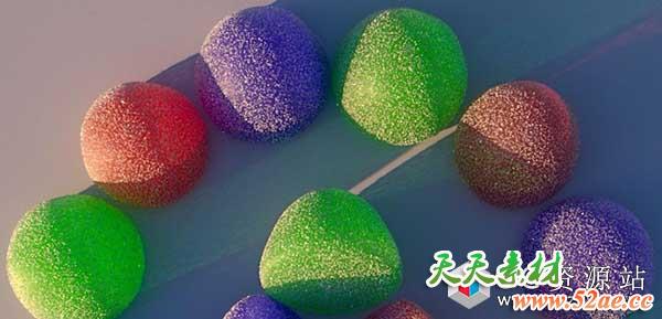 C4D教程-软糖建模材质渲染结合Octane渲染器 Cinema 4D – Realistic Gumdrops with Octane Render Tutorial-天天素材网