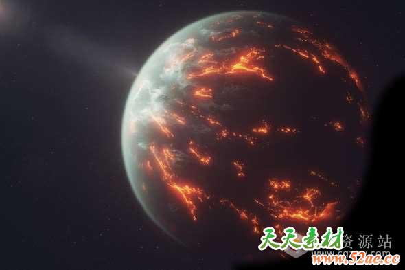 C4D教程-Octane Render制作毁灭星球 Cinema 4D – Realistic Planet Atmosphere using Octane Render Tutorial(含工程）-天天素材网