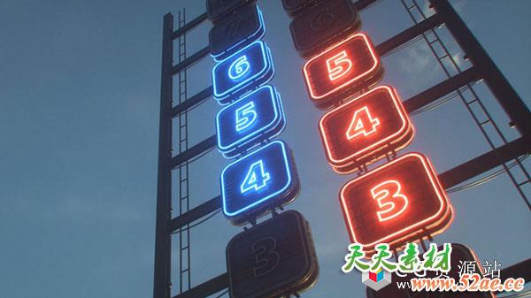 C4D霓虹灯广告牌文字标志绑定Neon Sign Generator Xpresso Rig-天天素材网