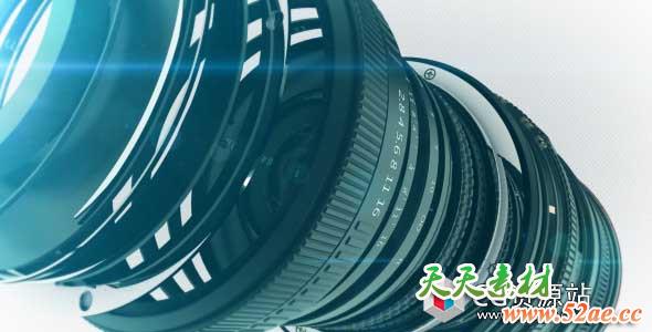 AE模板+C4D工程-三维摄像机镜头Logo展示 Camera Logo-天天素材网