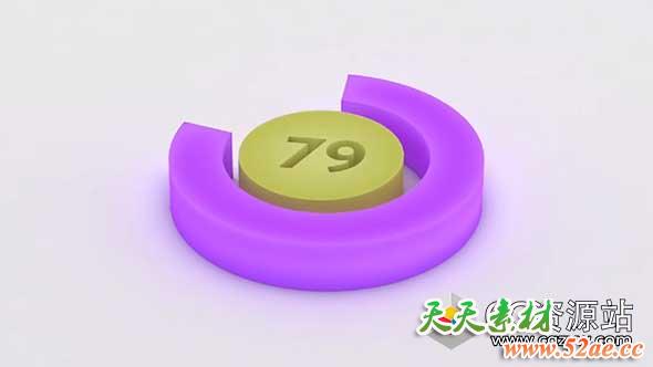 C4D教程-创建动态美丽的图表动画饼图柱状图 下载-天天素材网