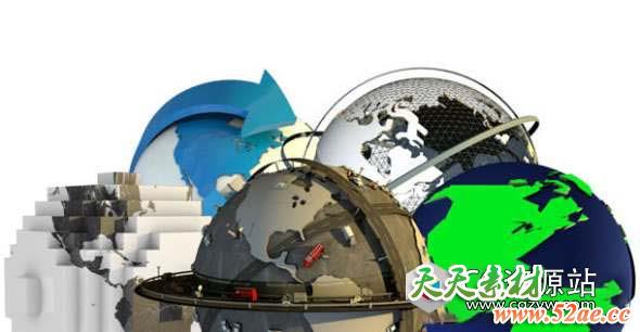 C4DE3D模型预设-科幻低多边形真实地球 The Pixel Lab – Earth and Globe Pack-天天素材网