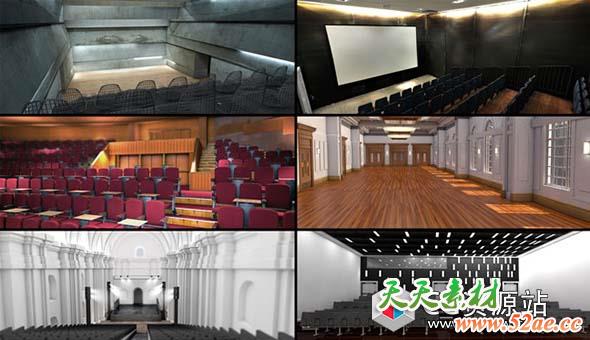 C4D模型预设-室内活动大厅开会场景 The Pixel Lab – Events and Venues Pack For C4D-天天素材网