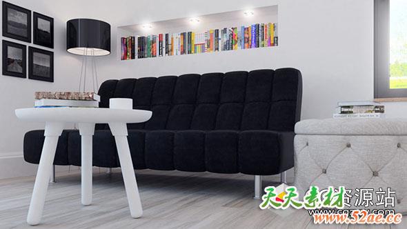 3D客厅家具沙发模型(C4D+C4D VRAY格式)CGAxis Models Volume 78 Furniture VII-天天素材网