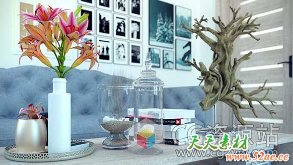 现代室内装饰品道具三维模型包(C4D/MAX/FBX/OBJ格式)CGAxis Models Volume 83 Decorations-天天素材网