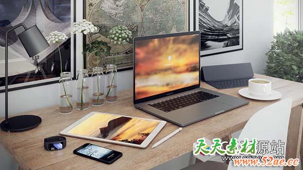 3D电子设备手机电脑模型(C4D+C4D VRAY格式)CGAxis Models Volume 74 Electronics V-天天素材网